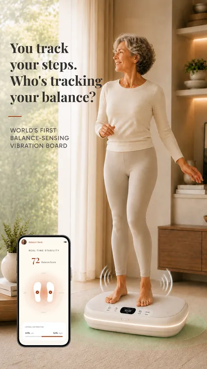 Kiwii ad creative 1A for the Active Ager segment: You track your steps. Who's tracking your balance?
