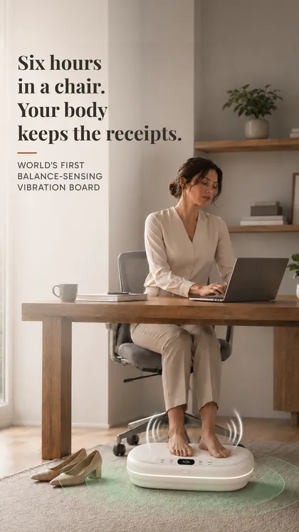 Kiwii ad creative 2C for the Desk Reset segment: Six hours in a chair. Your body keeps the receipts.