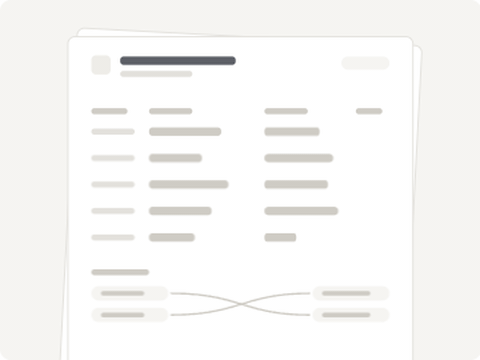 Animated illustration of a field-mapping document, with arrows lighting up from each old field to its new one and two rows flagged for review